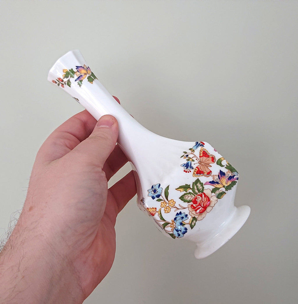 Bud Vase 6'' Cottage Garden Aynsley Fine Bone China Porcelain Made in England Cottage Garden Pattern Collectable Gift Vintage