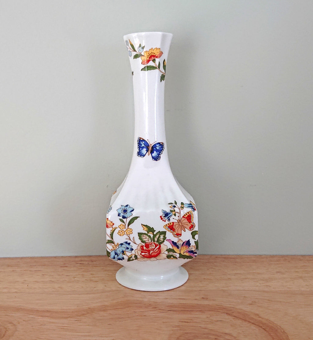 Bud Vase 6'' Cottage Garden Aynsley Fine Bone China Porcelain Made in England Cottage Garden Pattern Collectable Gift Vintage