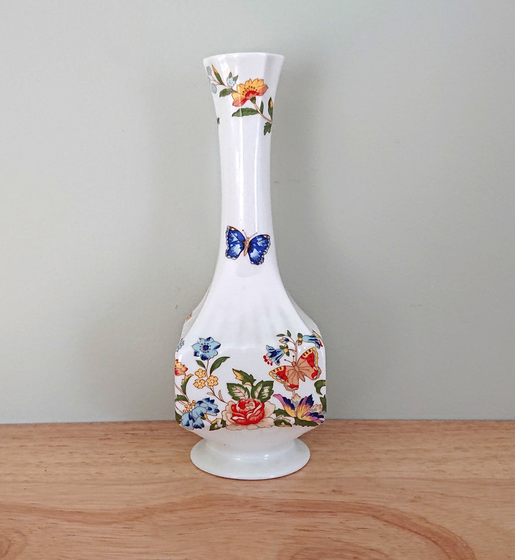Bud Vase 7'' Cottage Garden Aynsley Fine Bone China Porcelain Made in England Cottage Garden Pattern Collectable Gift Vintage