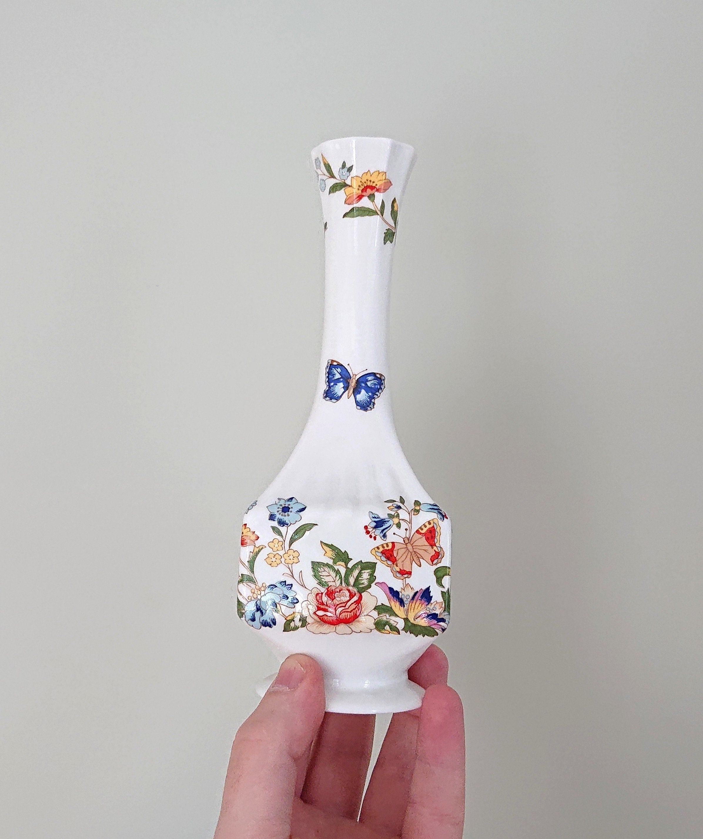 Bud Vase 7'' Cottage Garden Aynsley Fine Bone China Porcelain Made in England Cottage Garden Pattern Collectable Gift Vintage