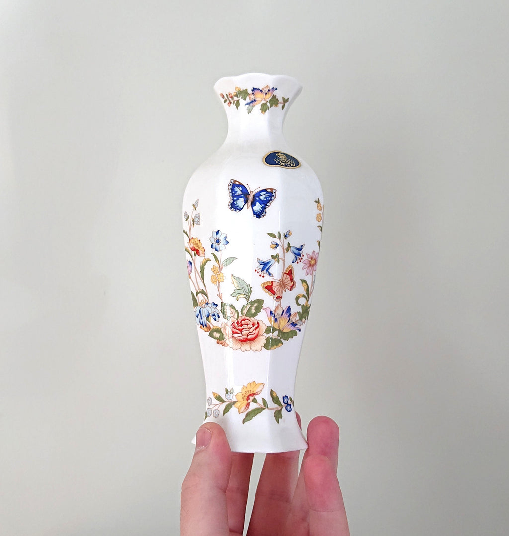 Chatsworth Vase Cottage Garden Aynsley Fine Bone China Porcelain Made in England Cottage Garden Pattern Collectable Gift Vintage