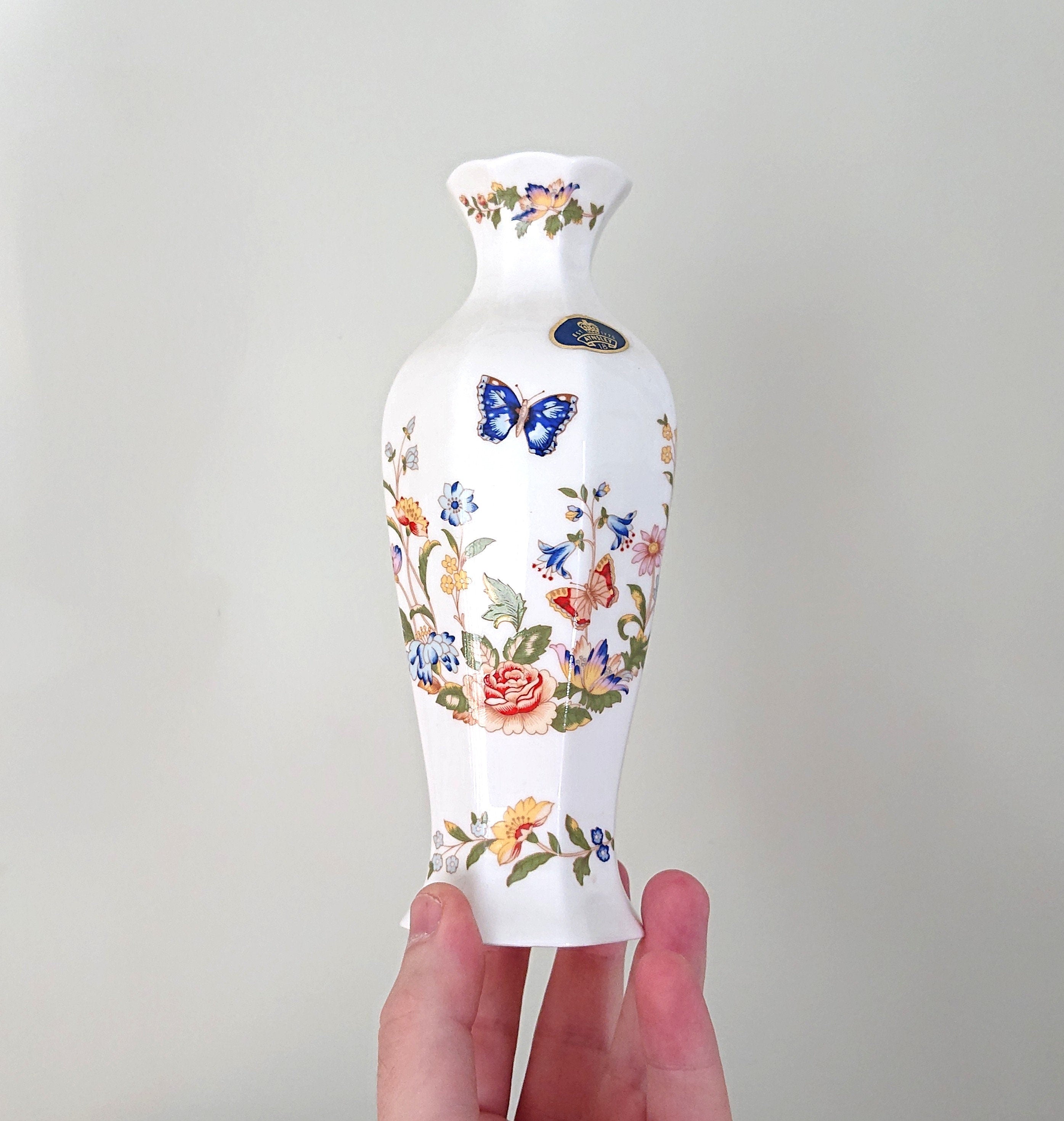 Chatsworth Vase Cottage Garden Aynsley Fine Bone China Porcelain Made in England Cottage Garden Pattern Collectable Gift Vintage