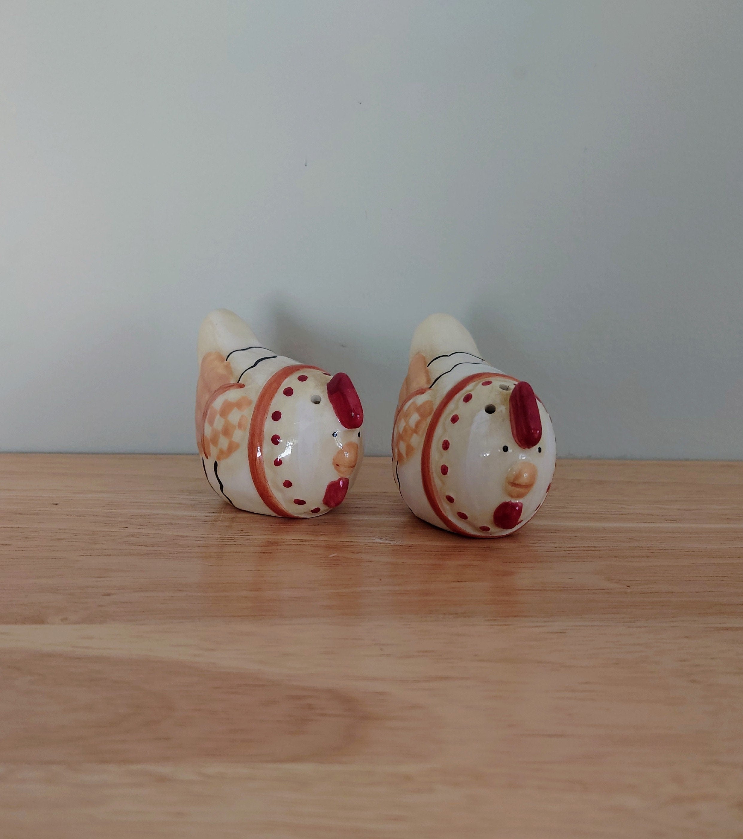 Vintage Salt and Pepper Shaker Rooster Cockerel Cock Ceramic Novelty Shakers Animal/Farmyard Kitchenalia Pottery Tableware Dispensers