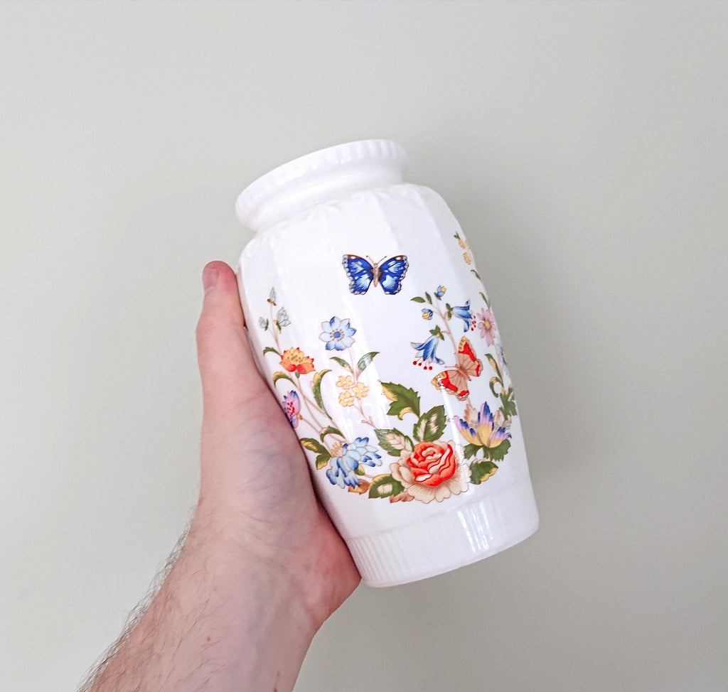 Georgian Vase  6" Cottage Garden Aynsley Fine Bone China Porcelain Made in England Cottage Garden Pattern Collectable Gift Vintage