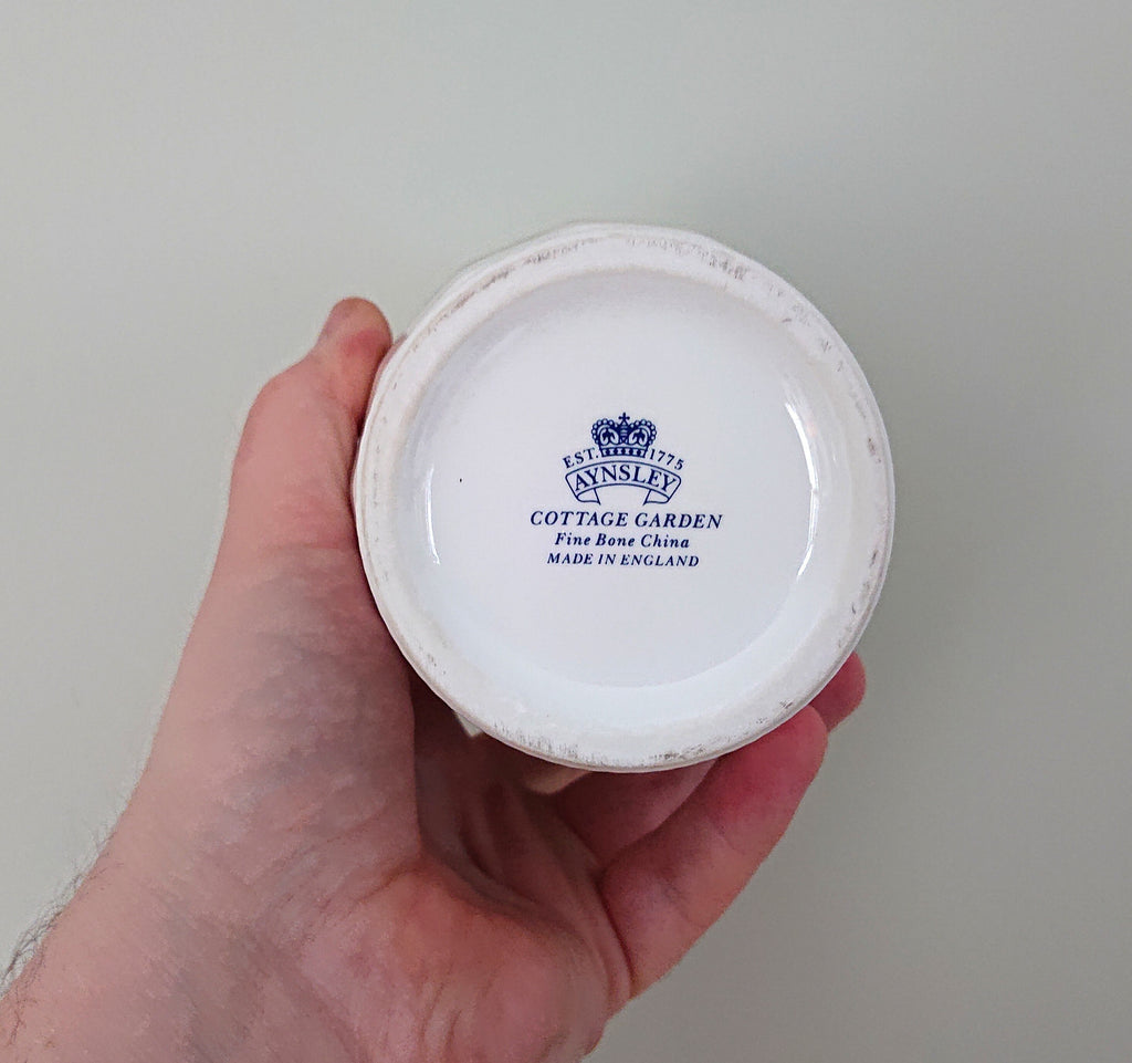 Georgian Vase  6" Cottage Garden Aynsley Fine Bone China Porcelain Made in England Cottage Garden Pattern Collectable Gift Vintage