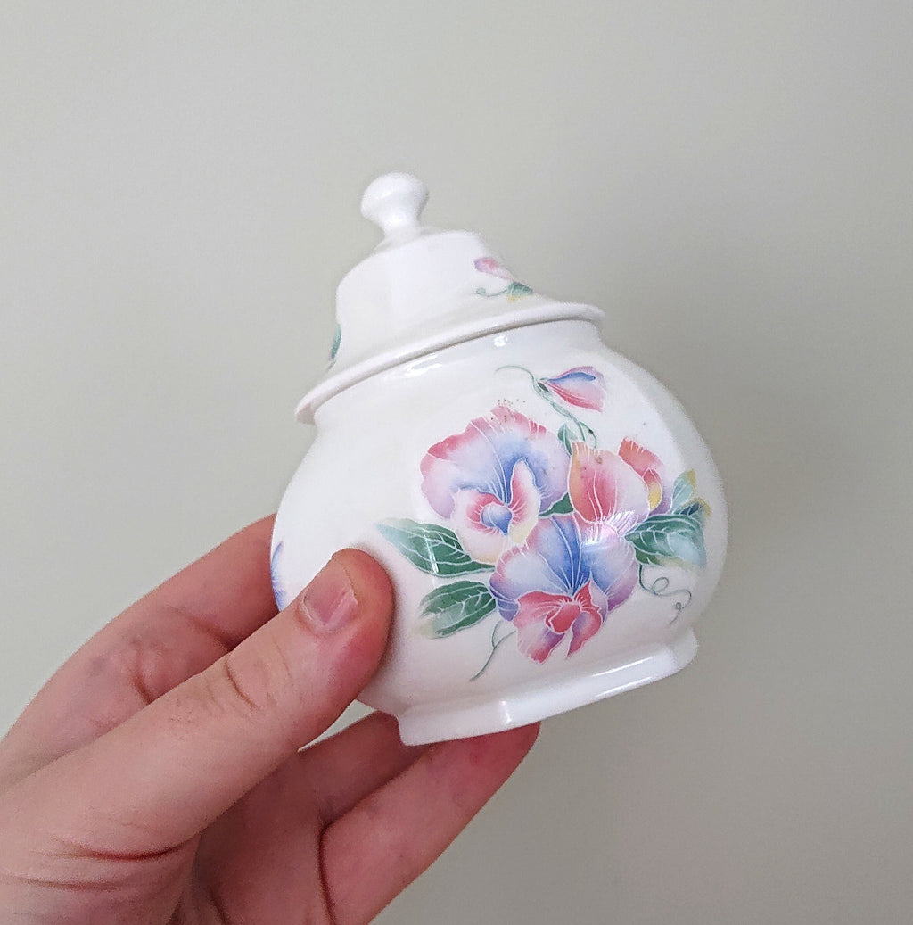 Little Sweetheart Candy Jar Fine Bone China Porcelain Made in England Little Sweetheart  Pattern Collectable Vintage