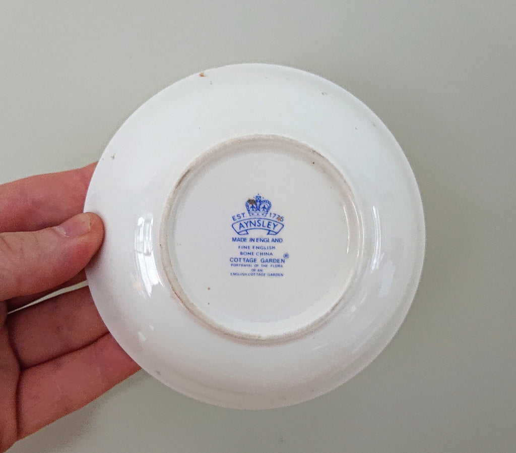 Aynsley - Cottage Garden - Coaster Fine Bone China Porcelain Made in England Cottage Garden  Pattern Collectable Vintage Plate