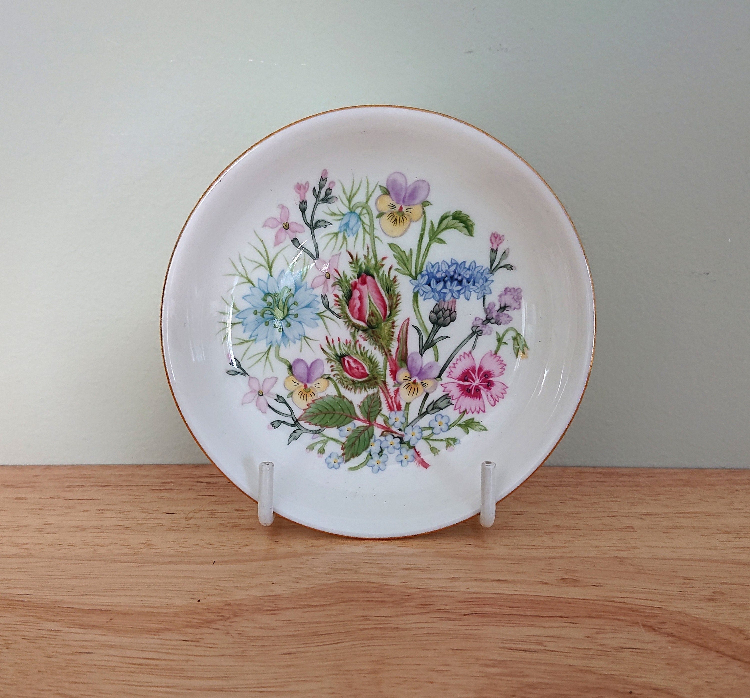 Coaster Wild Tudor Fine Bone China Porcelain Made in England Wild Tudor Pattern Collectable Vintage Plate