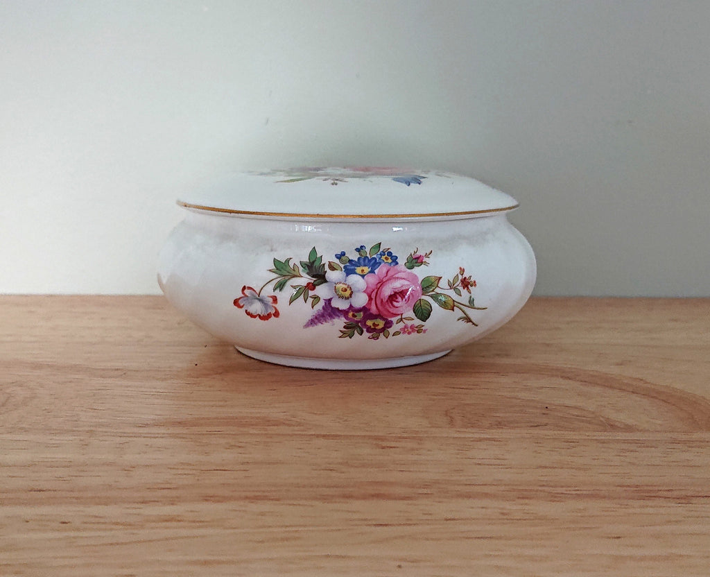 Round Box with Lid Howard Sprays Aynsley Fine Bone China Porcelain Made in England Howard Sprays Pattern Collectable Gift Vintage