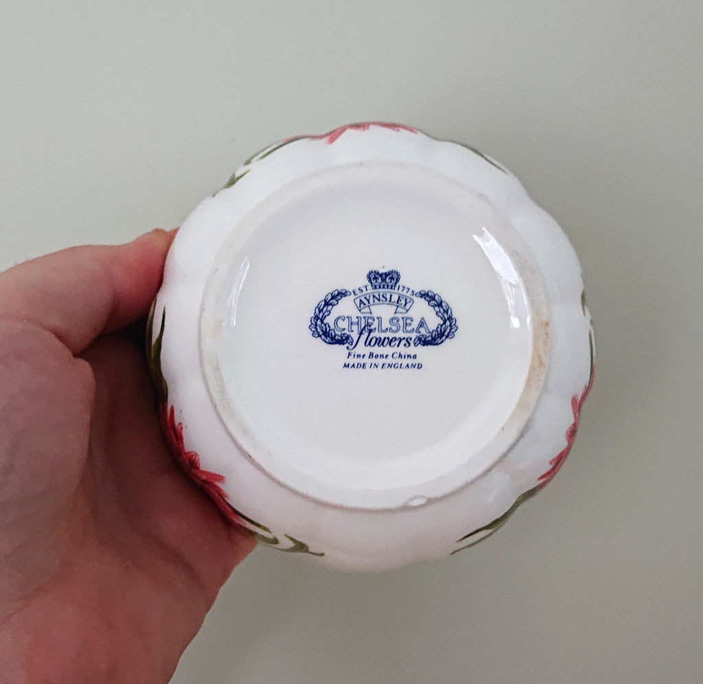 Aynsley Var-i-ete Bowl Chelsea Flowers Fine Bone China Porcelain Made in England Chelsea Flowers Pattern Collectable  Vintage sandwich tray