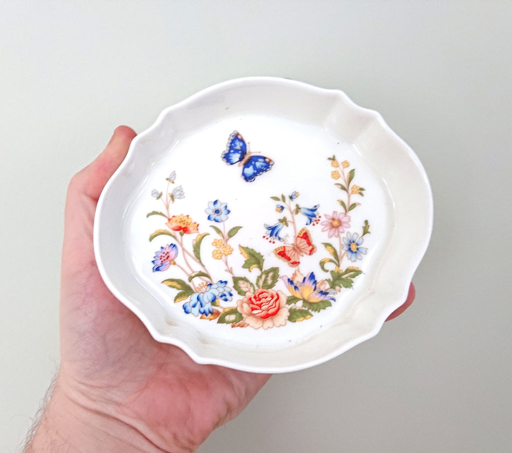 Chatsworth Tray Cottage Garden Aynsley Fine Bone China Porcelain Made in England Cottage Garden Pattern Collectable  Vintage sandwich tray