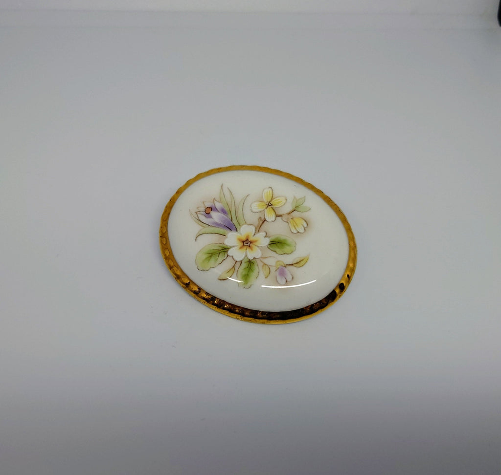 Aynsley Brooch Vintage Floral Cottage Garden  In Original Box Percaline Costume Jewellery Made in England Pendant Brooch