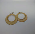 Vintage Large Hook Earing Round Yellow Floral Chunky Dangle Drop Costume Jewellery Jewelry Earrings Round