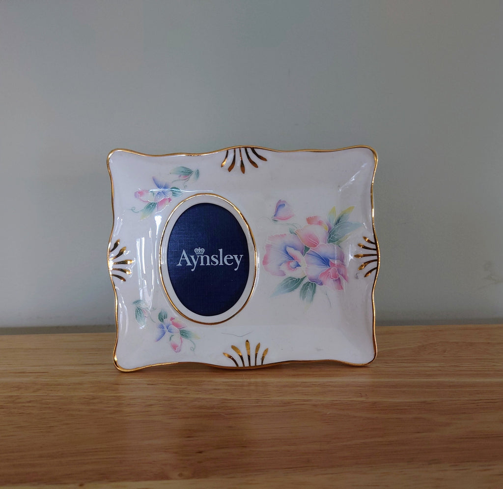 Aynsley - Little Sweetheart Picture Frame Fine Bone China Porcelain Made in England Little Sweetheart  Pattern Collectable Vintage Photo