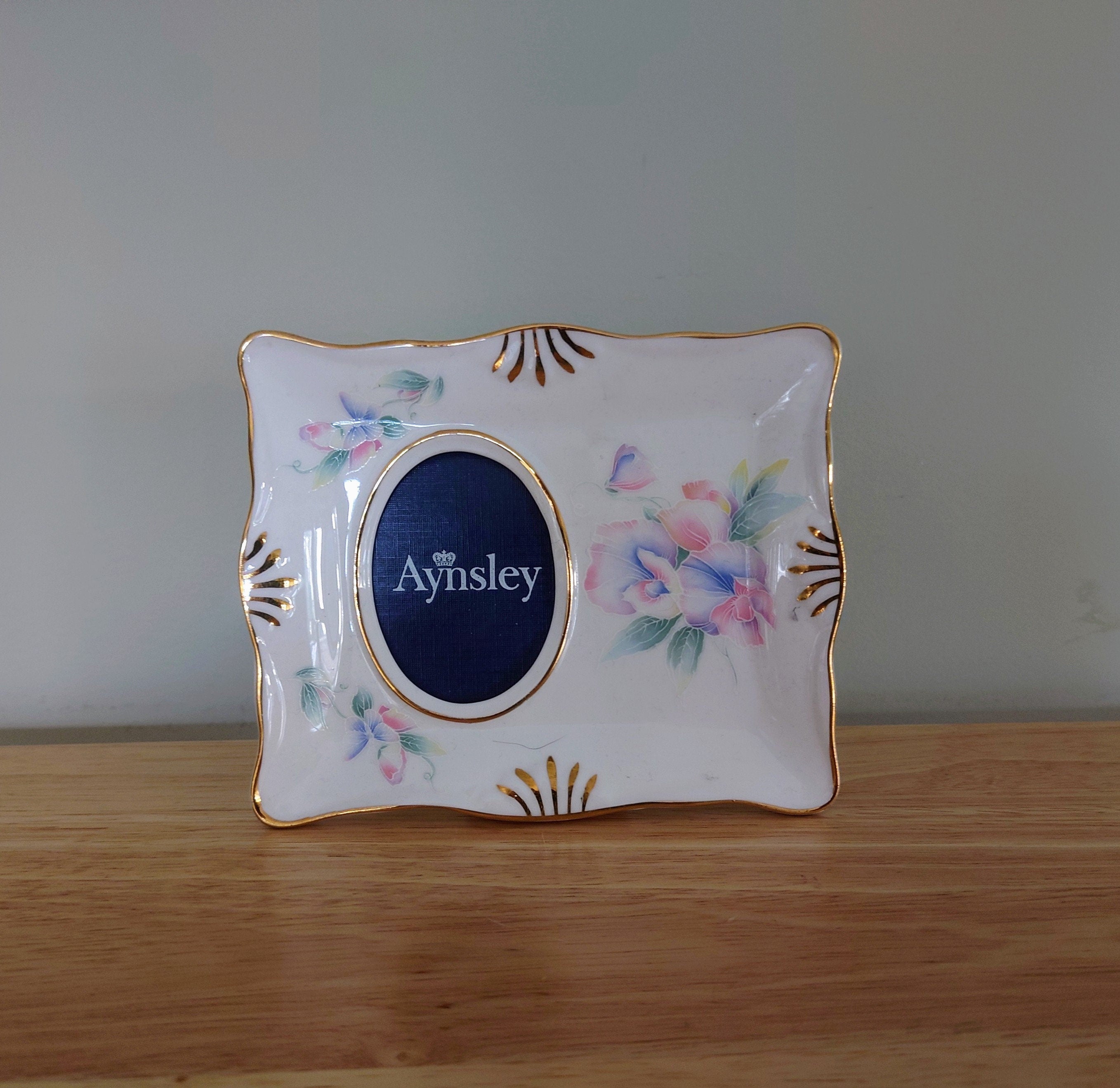 Aynsley - Little Sweetheart Picture Frame Fine Bone China Porcelain Made in England Little Sweetheart  Pattern Collectable Vintage Photo