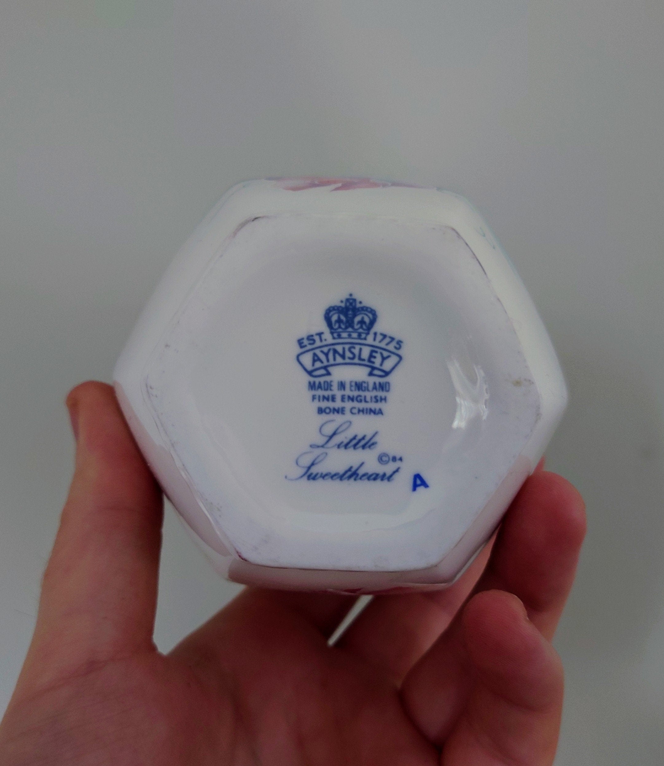 Little Sweetheart Aynsley 5" Chelford Vase Porcelain Made in England Little Sweetheart Pattern Collectable Vintage