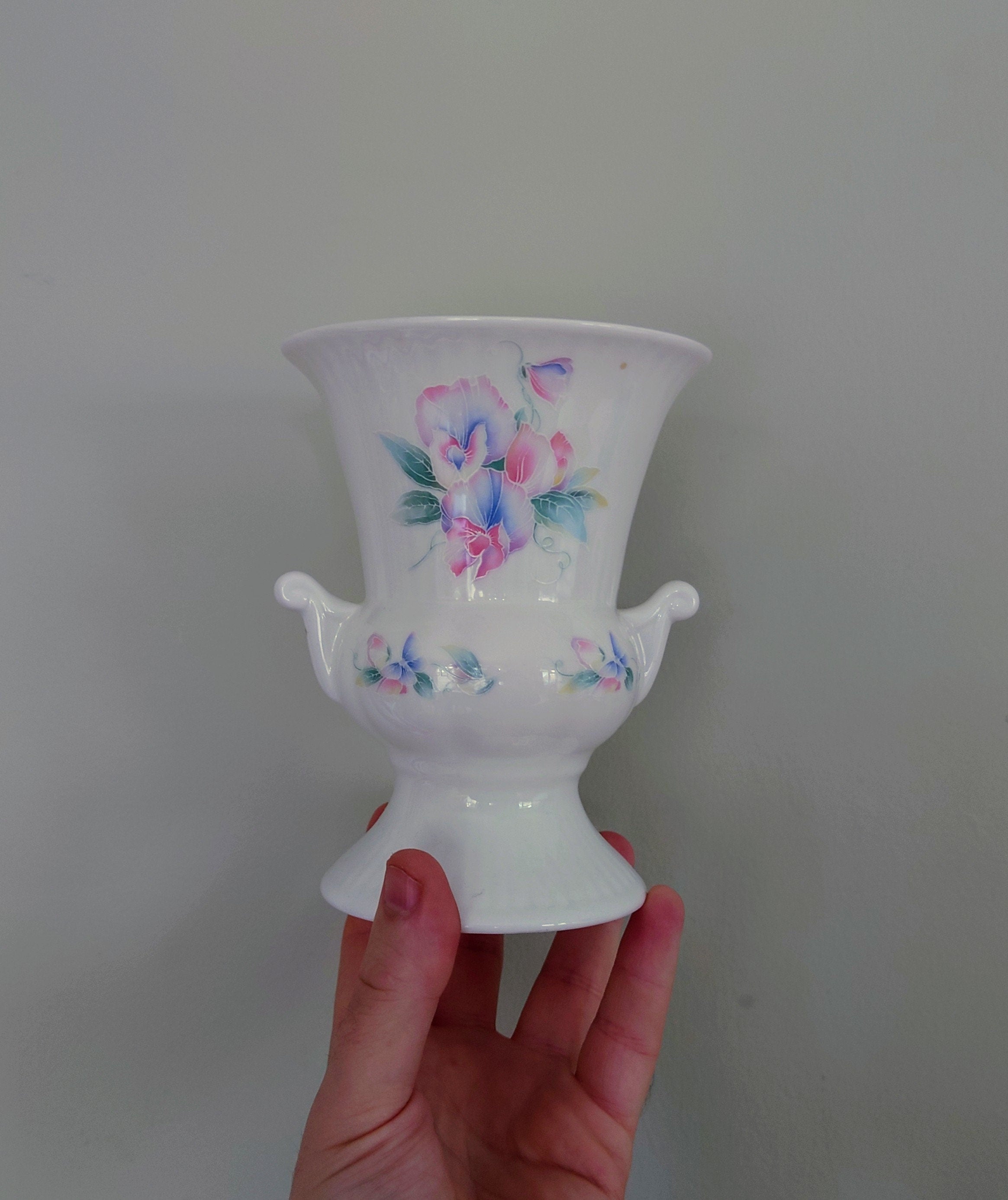 Little Sweetheart Aynsley Pedestal Vase Vase Porcelain Made in England Little Sweetheart Pattern Collectable Vintage