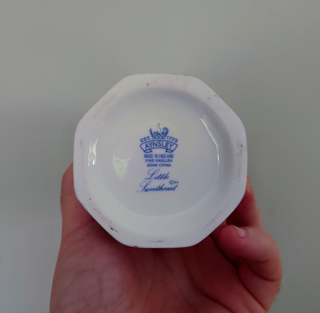 Little Sweetheart Aynsley 9" Chatsworth Vase Vase Porcelain Made in England Little Sweetheart Pattern Collectable Vintage
