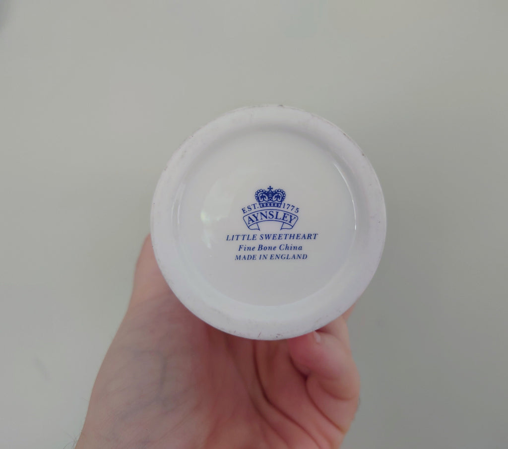 Little Sweetheart Aynsley  6" Windsor Vase Porcelain Made in England Little Sweetheart Pattern Collectable Vintage