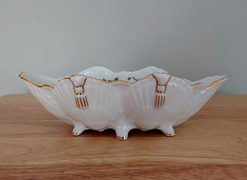 Aynsley  Large Shell Shaped Dish Pembroke (Gold Trim)  Fine Bone China Porcelain Made in England Pembroke Pattern Collectable Gift Vintage