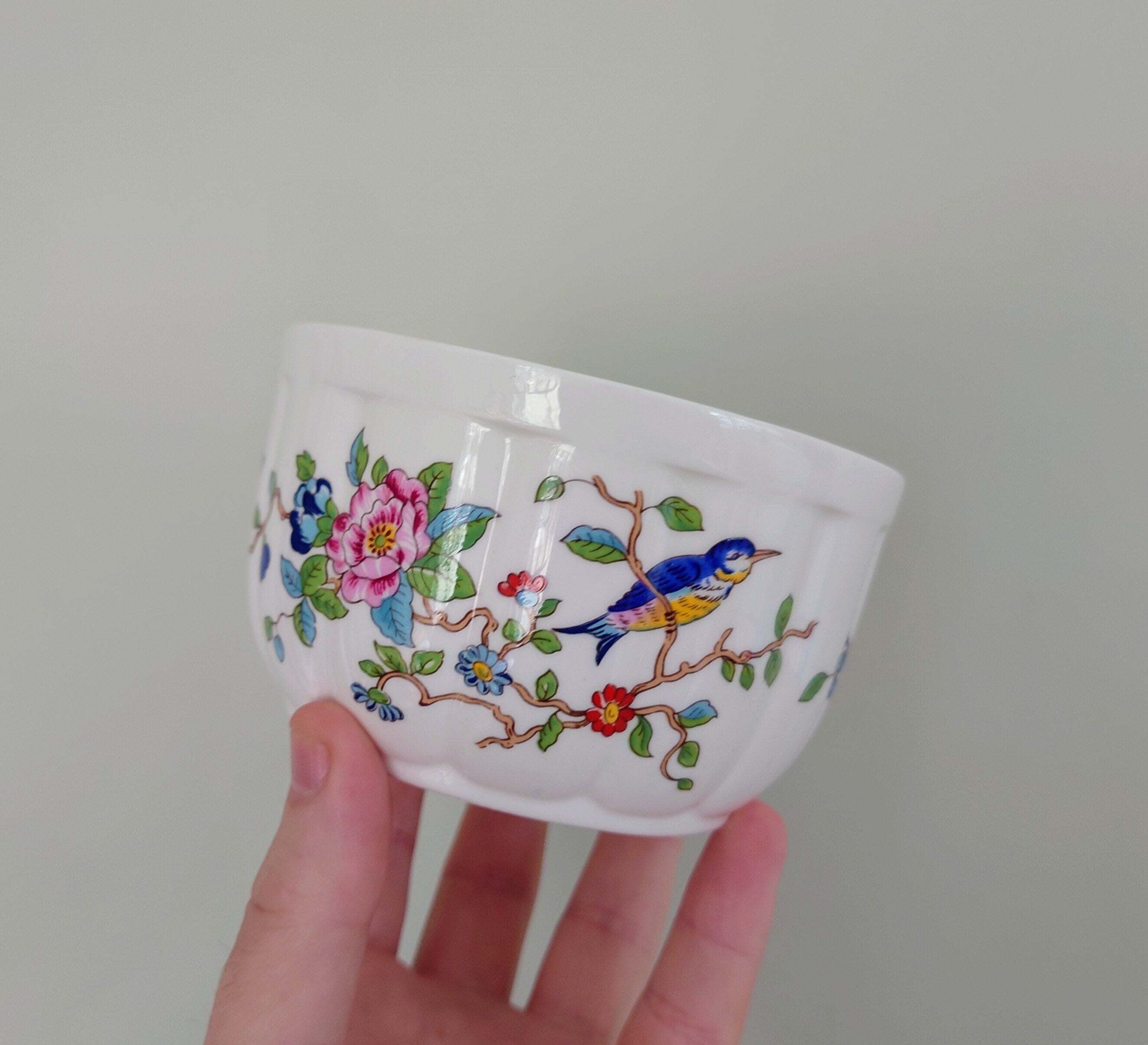 Aynsley Small Candy Jar with Lid Pembroke(Gold Trim) Pembroke Fine Bone China Porcelain Made in England Pembroke Pattern Collectable Vintage