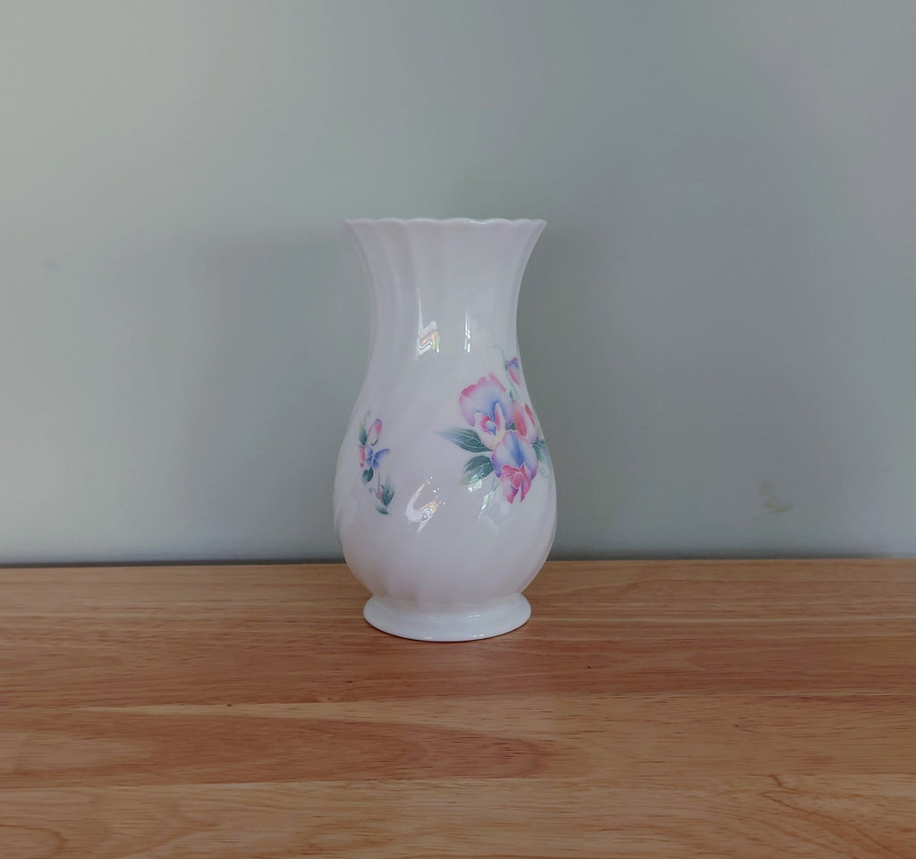 Little Sweetheart Aynsley Cascade Vase Vase Porcelain Made in England Little Sweetheart Pattern Collectable Vintage