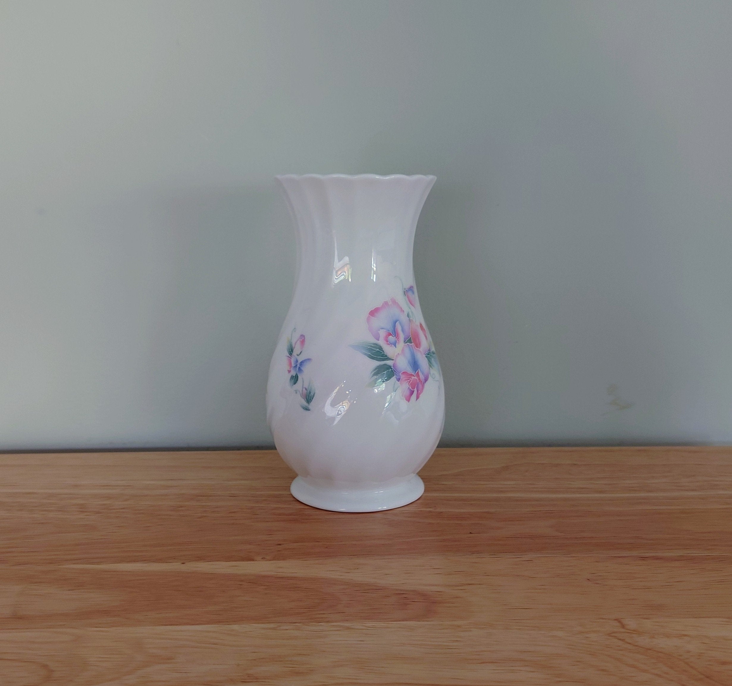 Little Sweetheart Aynsley Cascade Vase Vase Porcelain Made in England Little Sweetheart Pattern Collectable Vintage