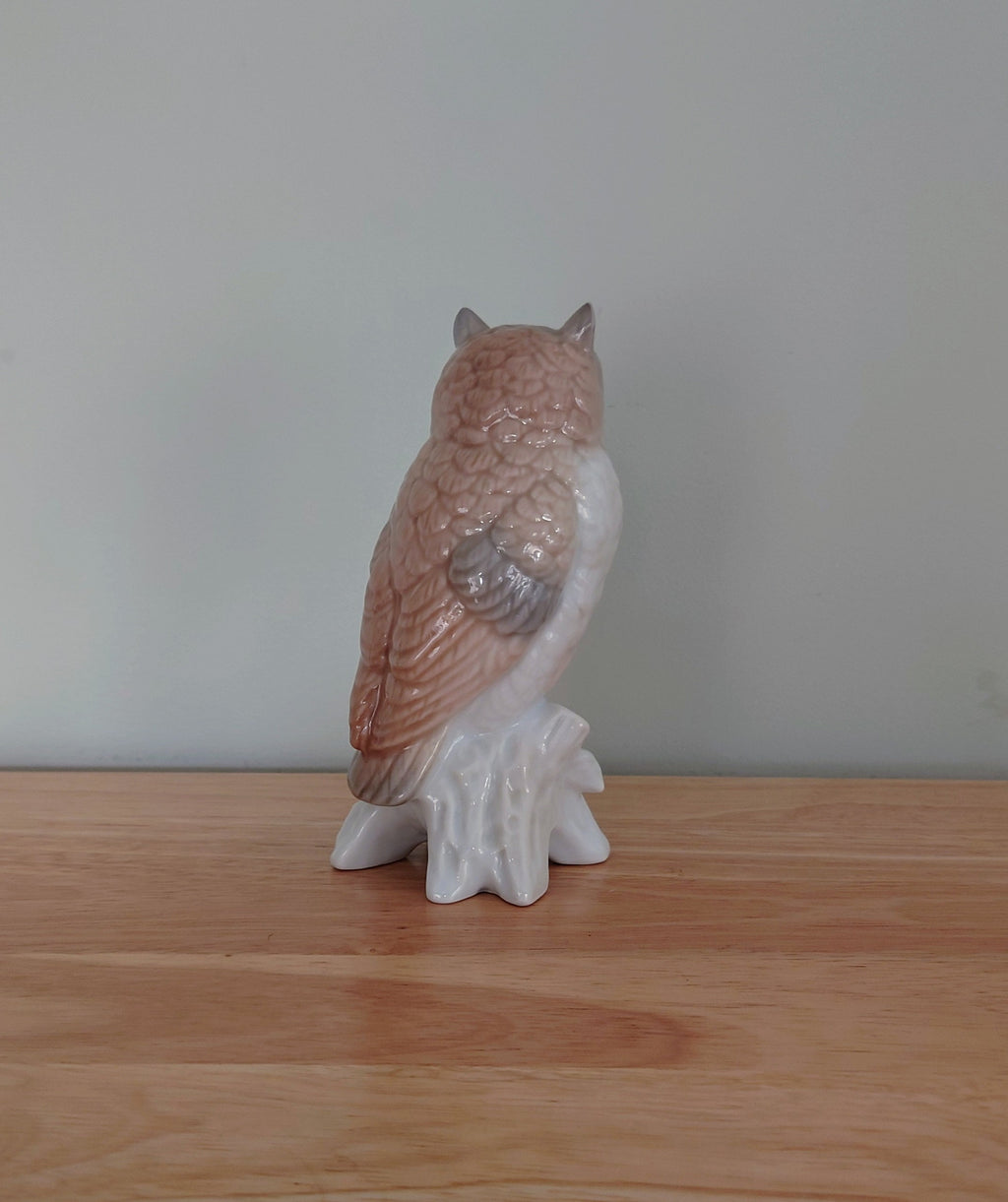 Vintage Owl Figurine Tall Lladro Style White Bird Ornament Owl Statue Figurative Kitsch Owl Figurine