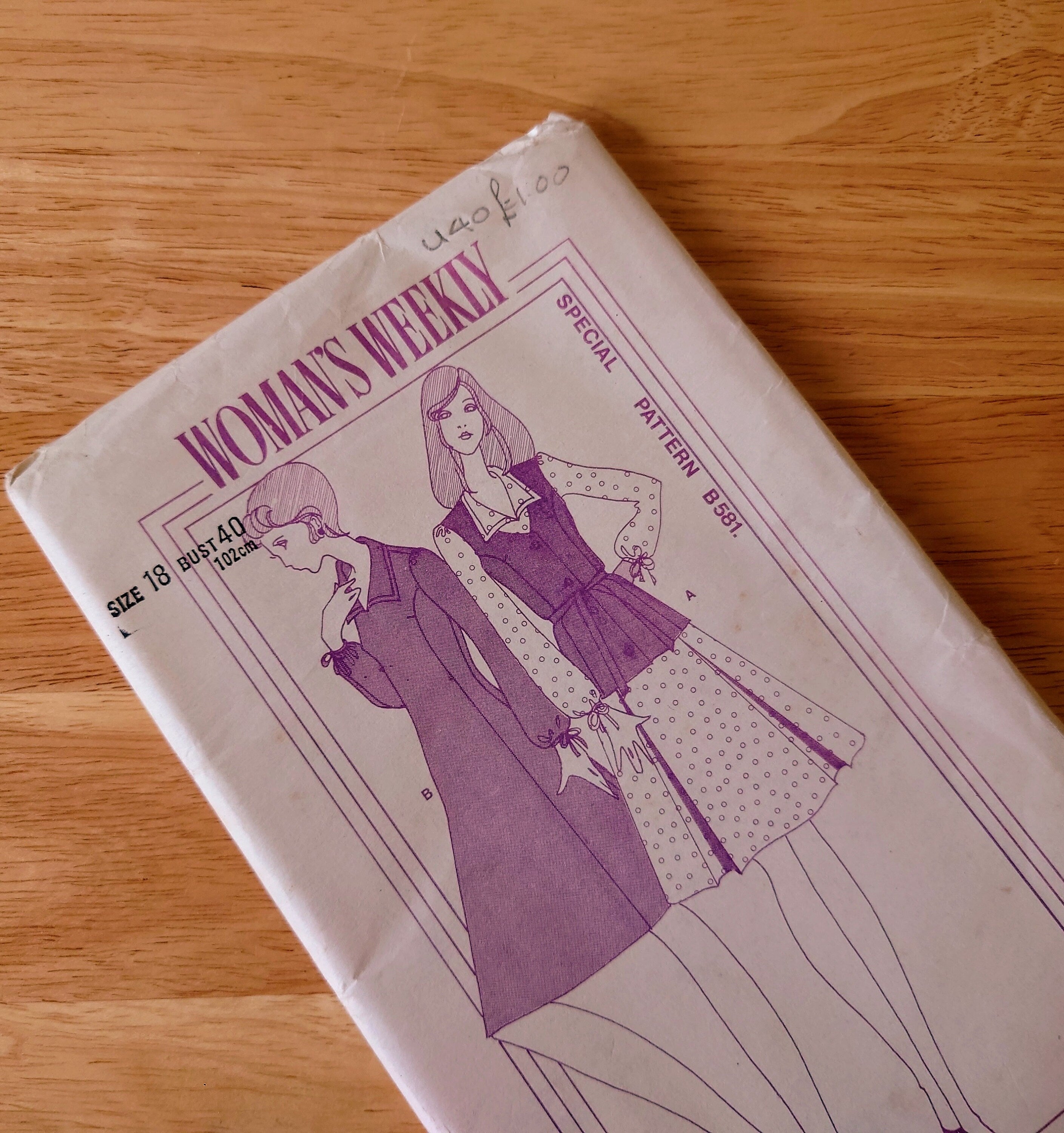 Vintage Dress Sewing Pattern Size 18 - 1960's Original Woman's Clothes Patterns  Mid Century  Sewing Pattern Knitting Design Pattern Print