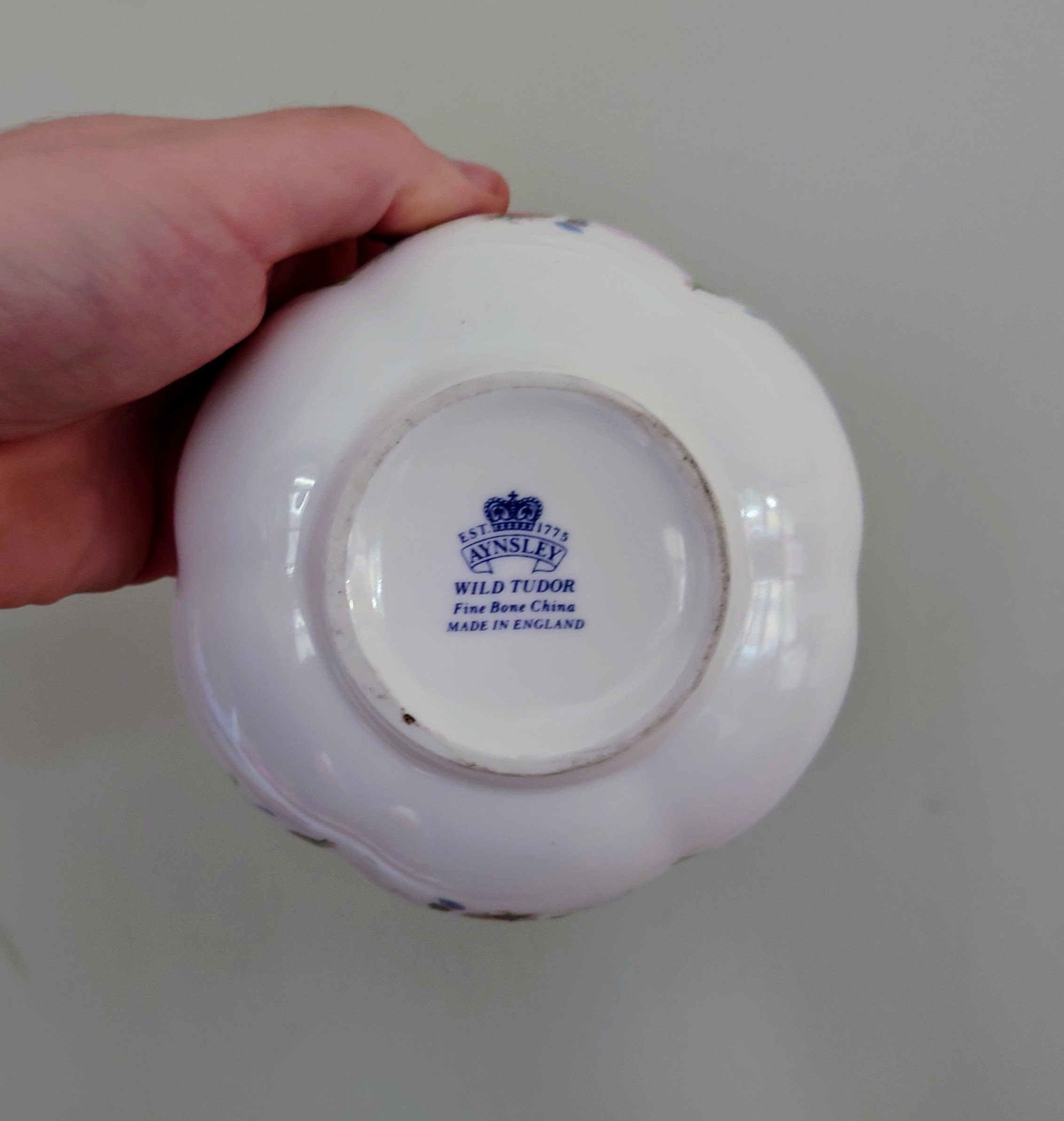 Aynsley Lidded Jar Trinket Box Wild Tudor Fine Bone China Porcelain Made in England Wild Tudor Pattern Collectable Vintage