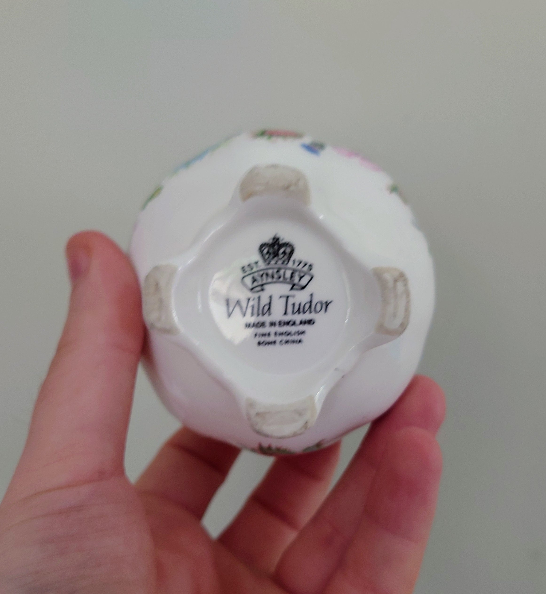 Aynsley Mini Open Sugar Bowl Wild Tudor Fine Bone China Porcelain Made in England Wild Tudor Pattern Collectable Vintage
