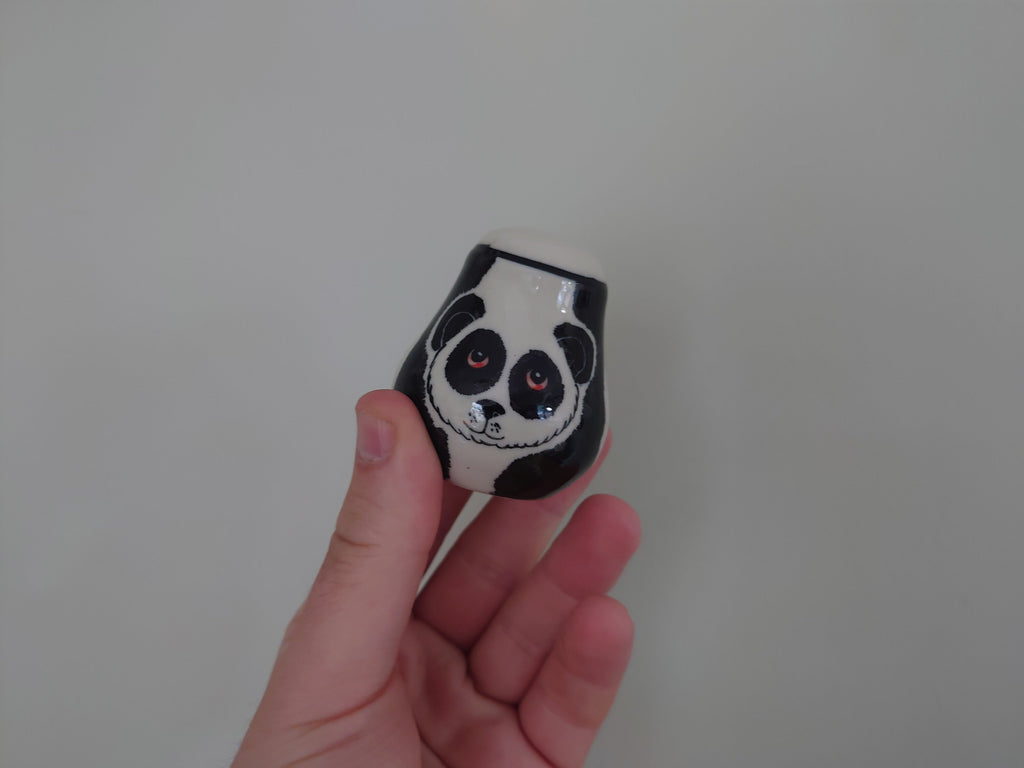 Vintage Panda Salt and Pepper Cruets Giant Panda Shakers Ceramic Novelty cruets collectable Kitsch Retro 1980's Bear Salts