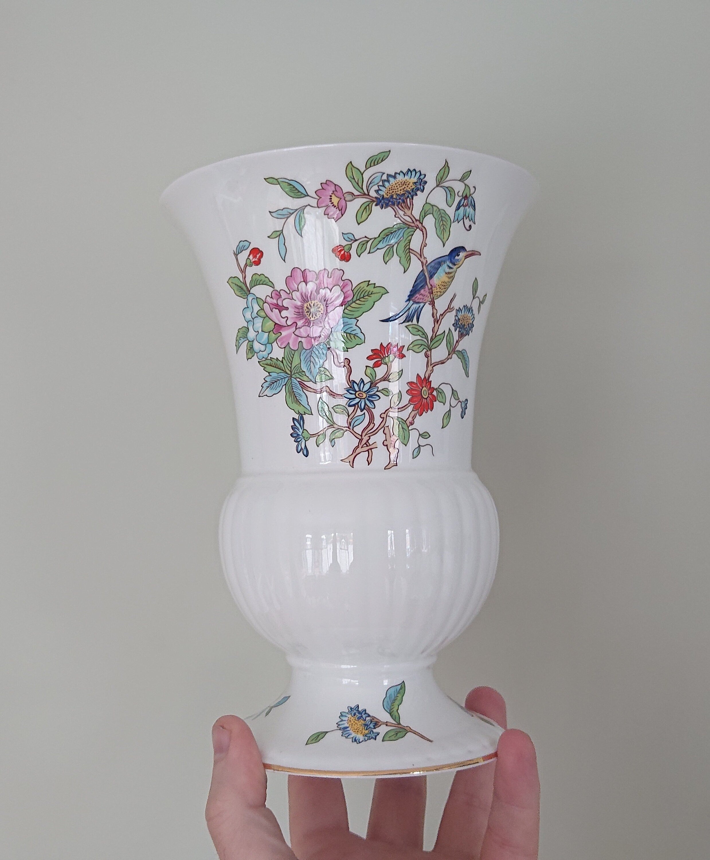 Aynsley Trumpet Vase (large) - Pembroke  Aynsley Fine Bone China Porcelain Made in England Pembroke Pattern Collectable Gift Vintage