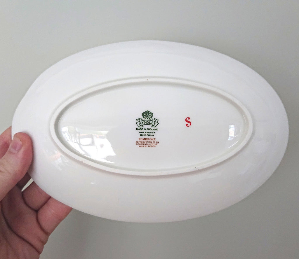 Aynsley Pickle Dish Pembroke (Gold Trim) Pembroke Fine Bone China Porcelain Made in England Pembroke Pattern Collectable Gift Vintage