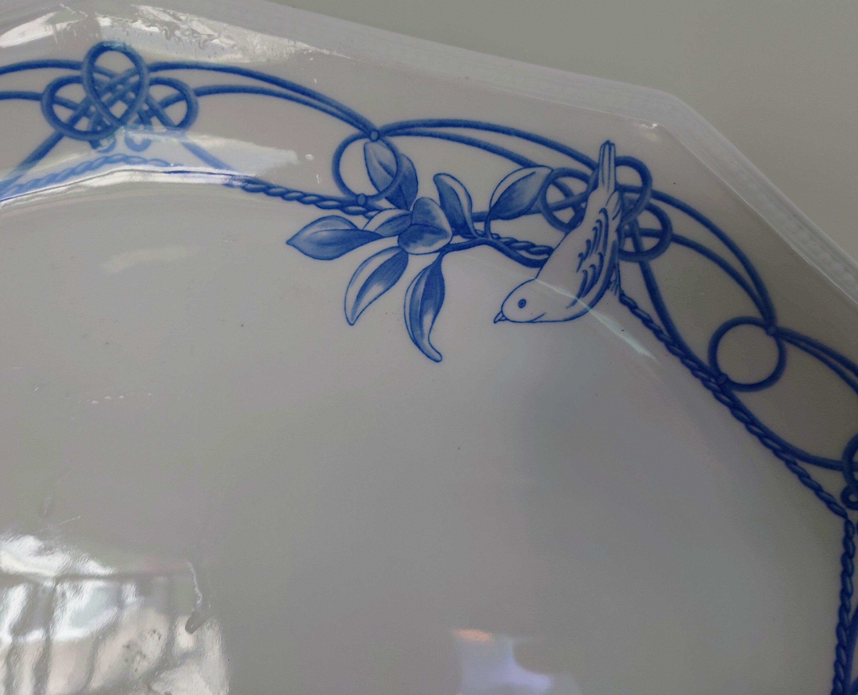 Vintage Dove Meat Plate Earthenware Ceramic Johnson Brothers Meat Plate Blue Dove Decoration Ceramic Tray/Dish Vintage Meat  Tray Large