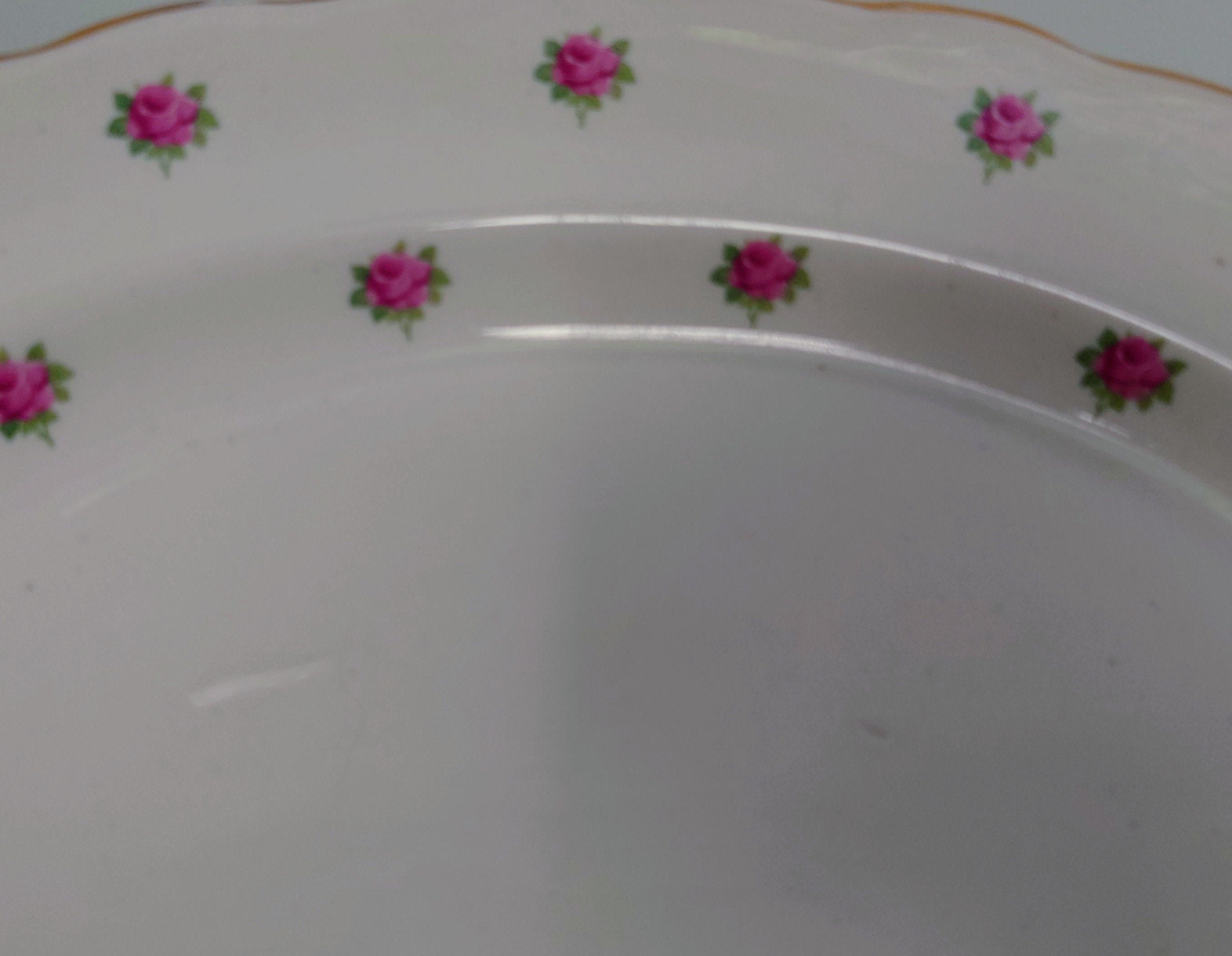 Vintage Meat Plate English Pink Rose Large  Meat Platter Meat Plate Blue Dove Decoration Ceramic Tray/Dish Vintage Meat Johnson Brothers