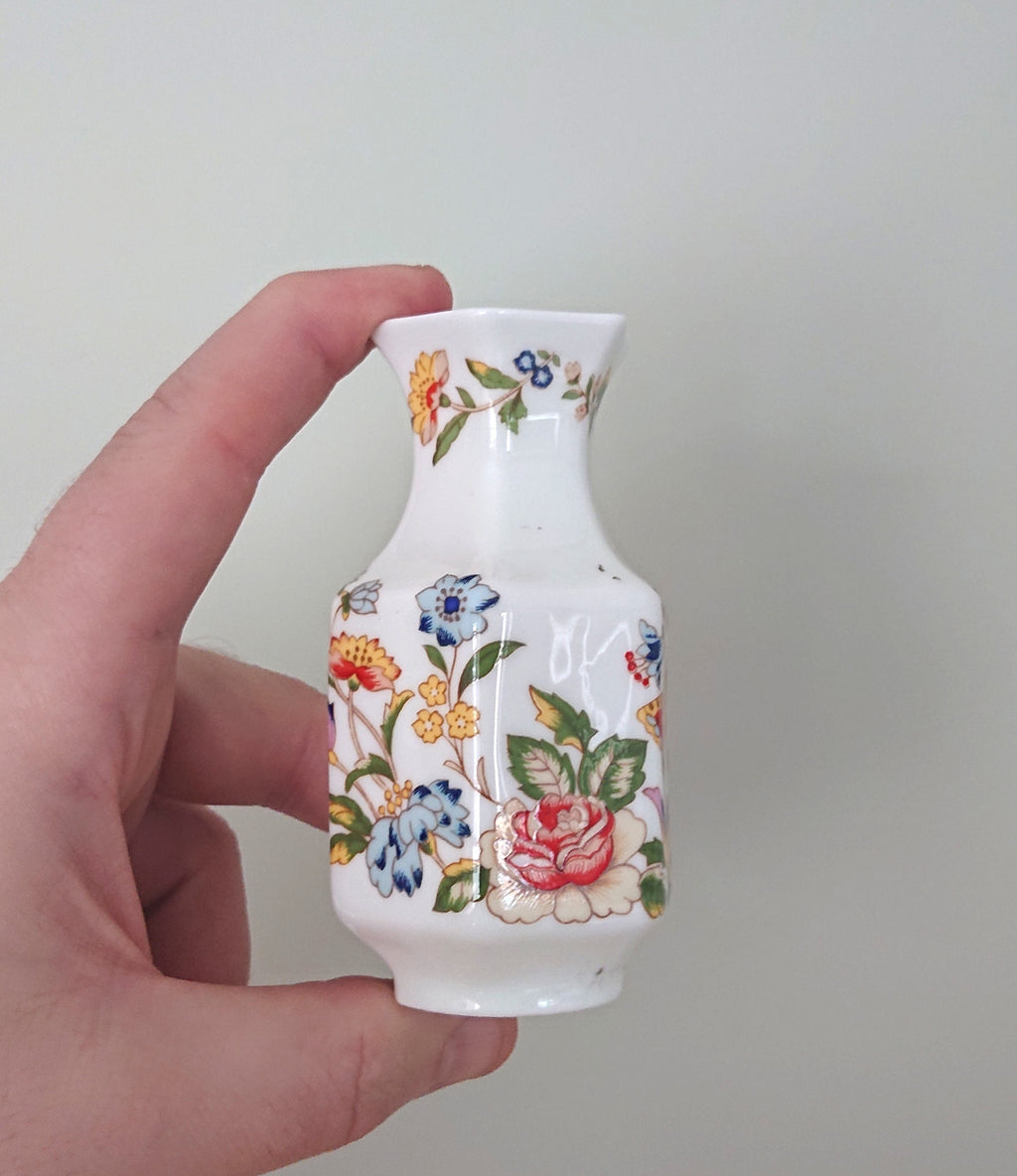 Mini Bud Vase Cottage Garden Aynsley Fine Bone China Porcelain Made in England Cottage Garden Pattern Collectable Gift Vintage