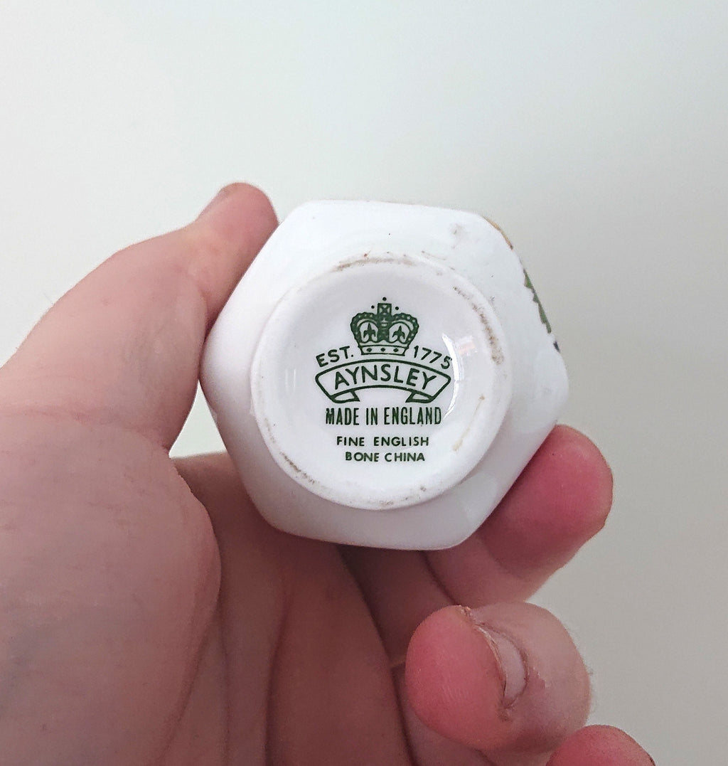 Mini Bud Vase Cottage Garden Aynsley Fine Bone China Porcelain Made in England Cottage Garden Pattern Collectable Gift Vintage