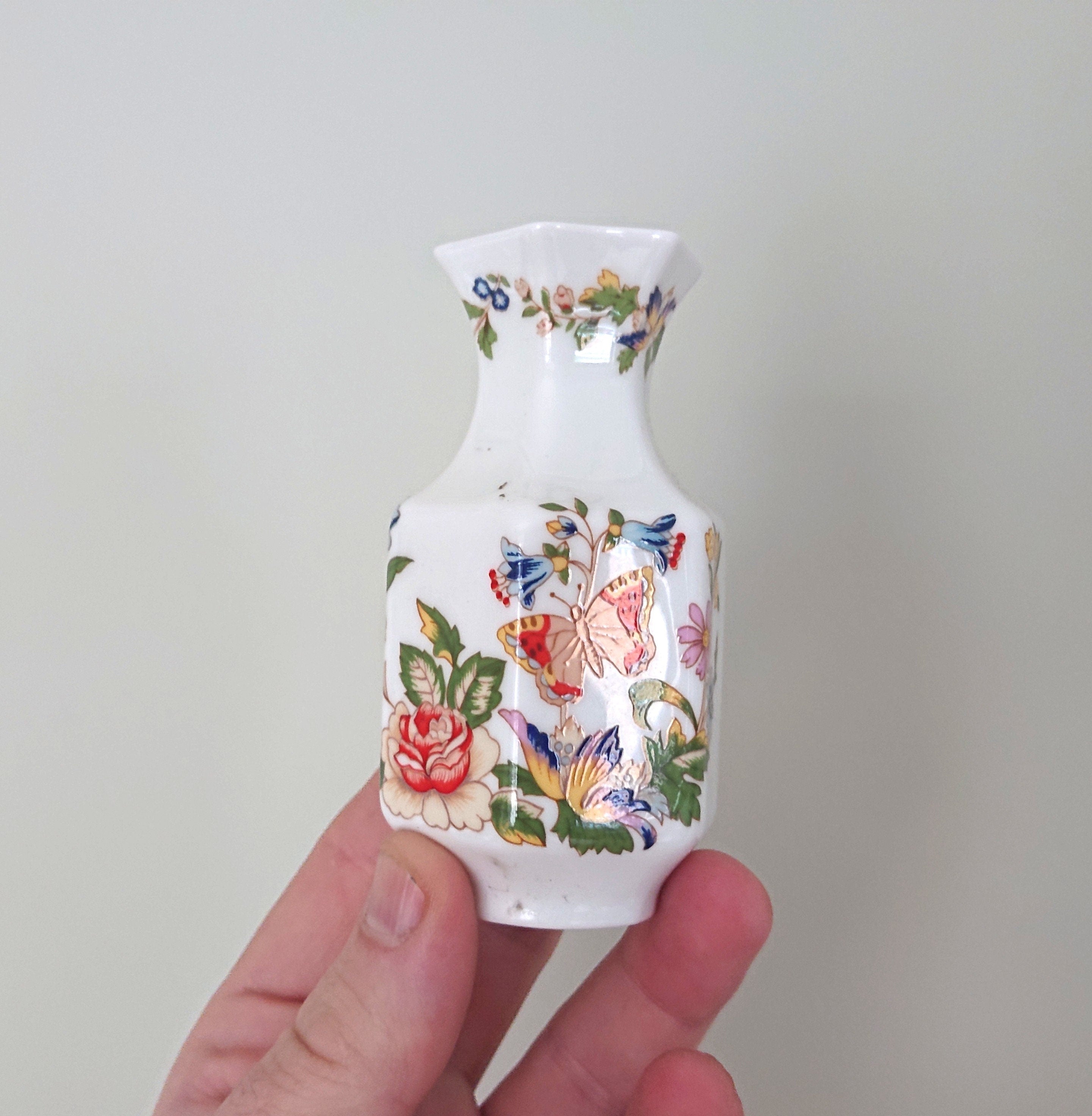 Mini Bud Vase Cottage Garden Aynsley Fine Bone China Porcelain Made in England Cottage Garden Pattern Collectable Gift Vintage