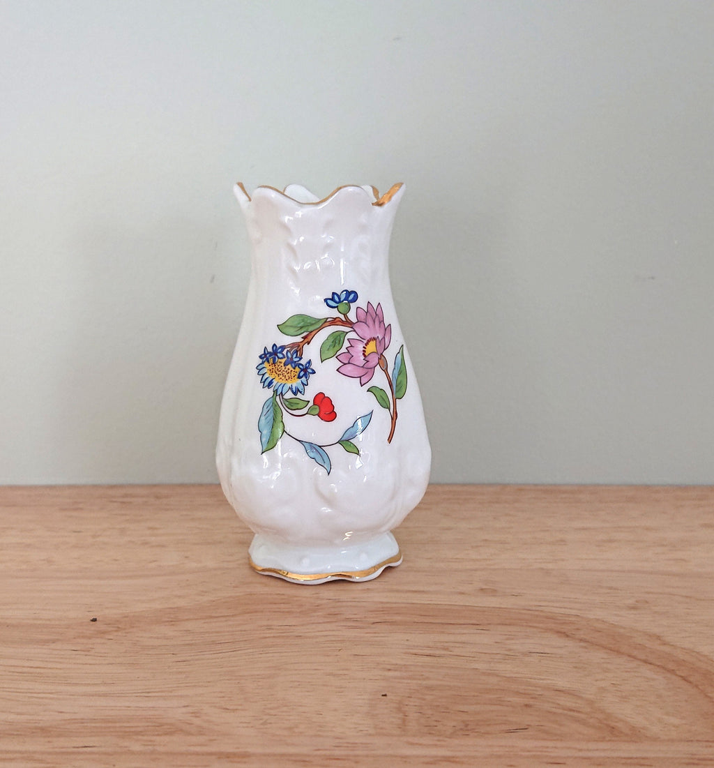 Aynsley  Spill Vase Frill  Pembroke (Gold Trim) Pembroke Fine Bone China Porcelain Made in England Pembroke Pattern Collectable Gift Vintage