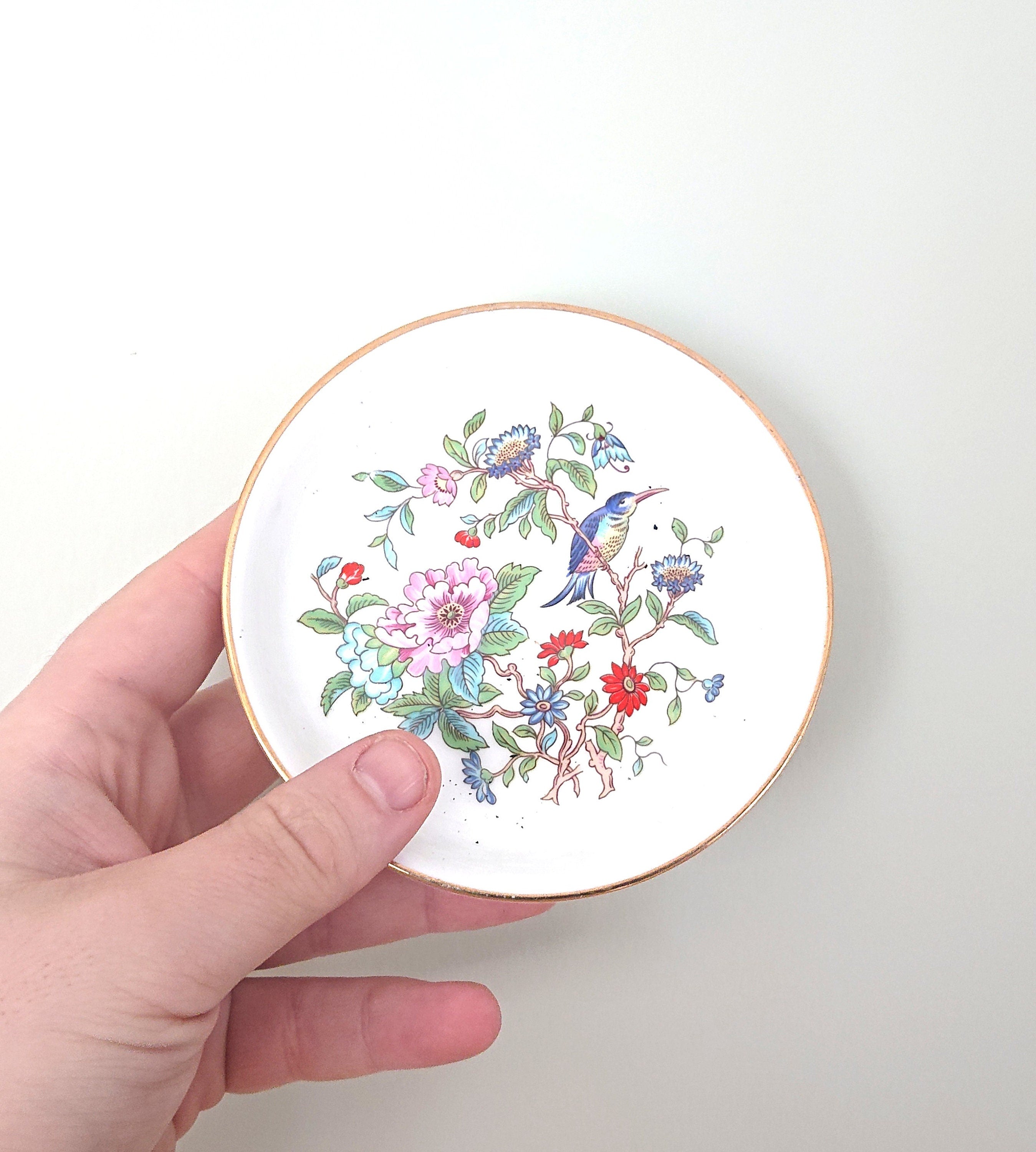 Aynsley  Round Sweet Meat Dish Pembroke (Gold Trim) Fine Bone China Porcelain Made in England Pembroke Pattern Collectable Gift Vintage