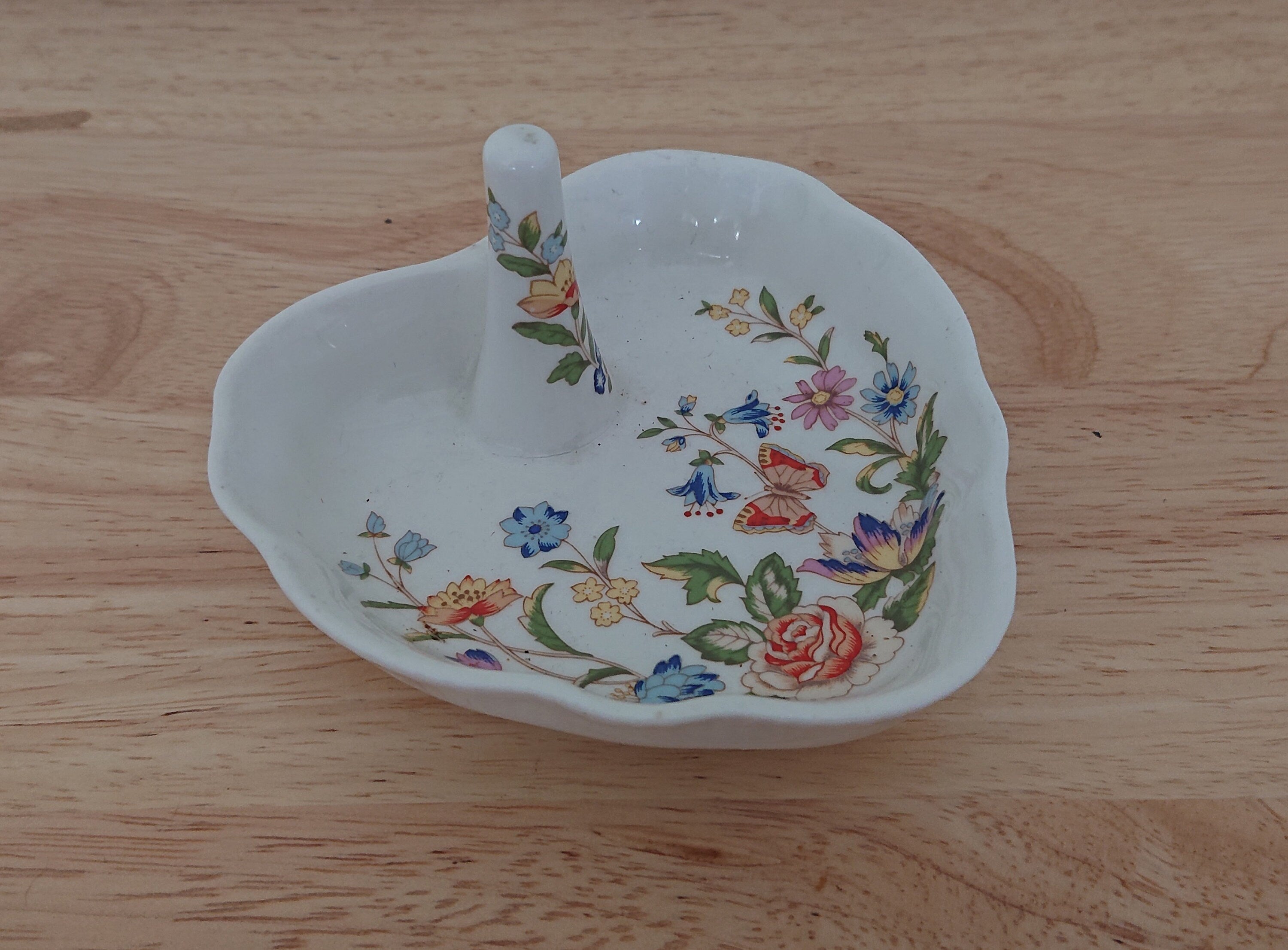 Ring Holder Ring Dish Heart Cottage Garden Aynsley Fine Bone China Porcelain Made in England Cottage Garden Pattern Collectable Gift Vintage