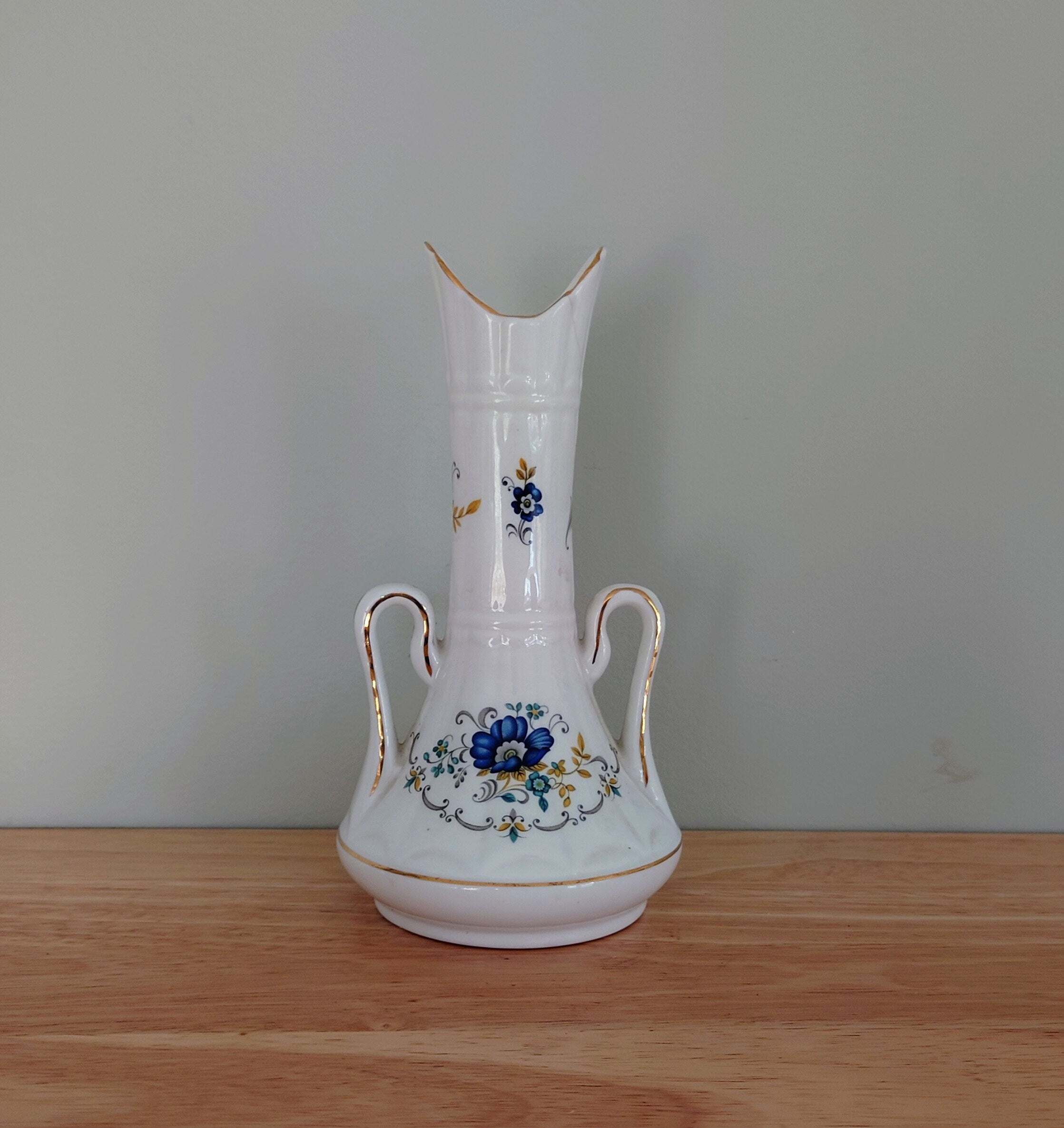 Royal Tara Grecian Urn Vase Porcelain Made in Ireland Gold Stamp Fine Bone China Vase Floral Gold Gilt  Decorative Made in England