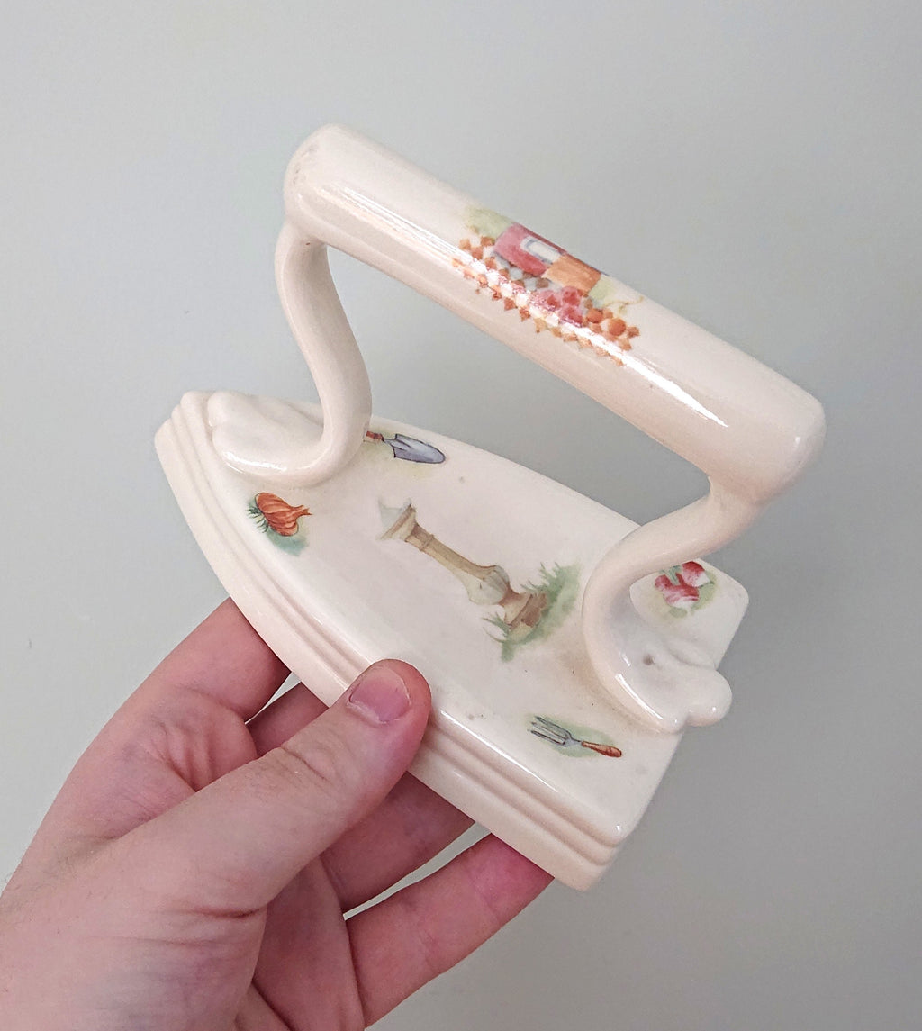 Aynsley Ceramic Flat Iron Edwardian Kitchen Garden Fine Bone China Porcelain Made in England Pattern Collectable Gift Vintage