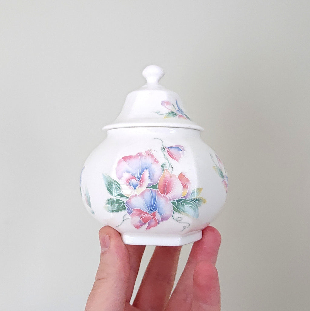 Little Sweetheart Candy Jar Fine Bone China Porcelain Made in England Little Sweetheart  Pattern Collectable Vintage