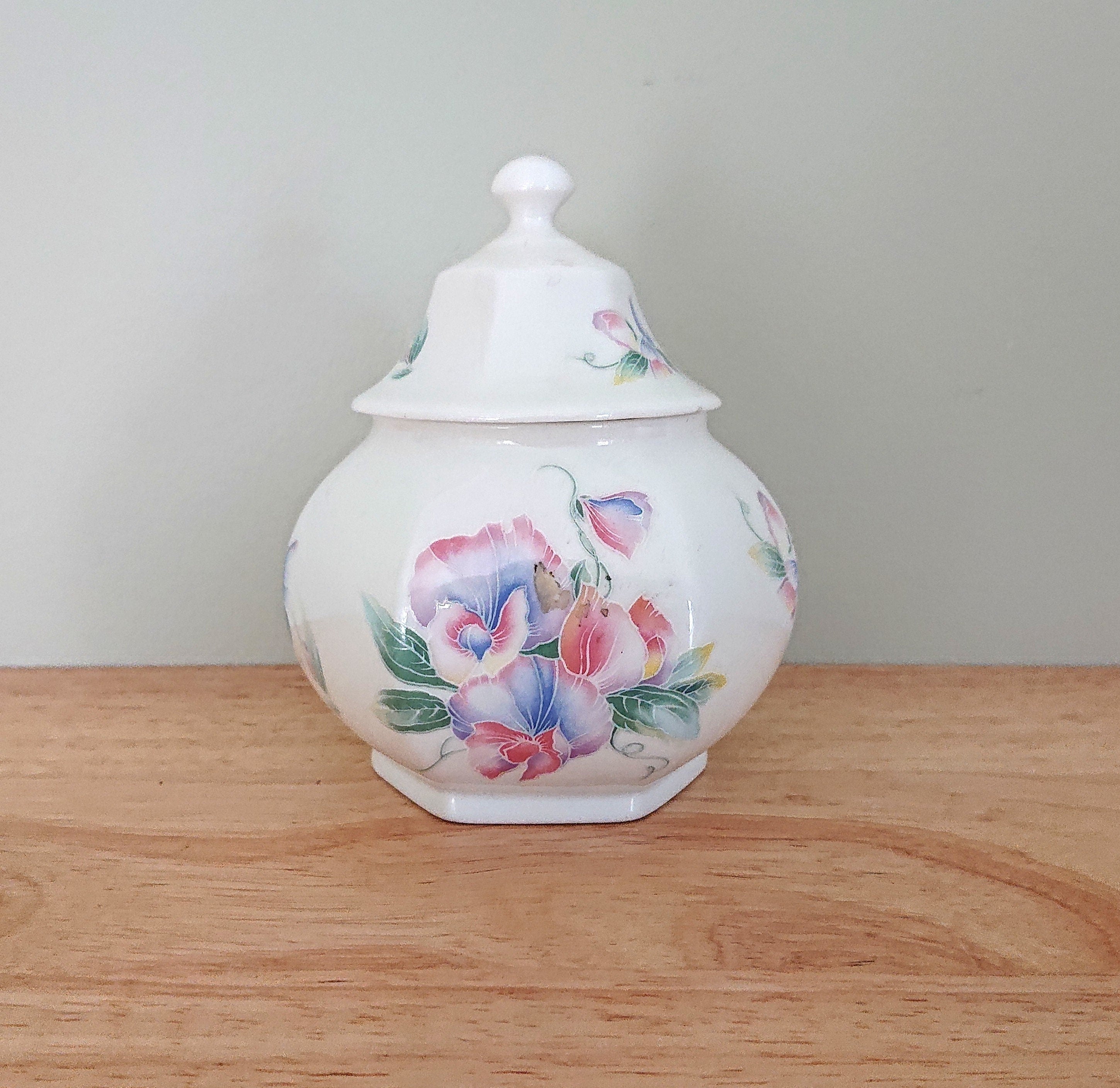Little Sweetheart Candy Jar Fine Bone China Porcelain Made in England Little Sweetheart  Pattern Collectable Vintage