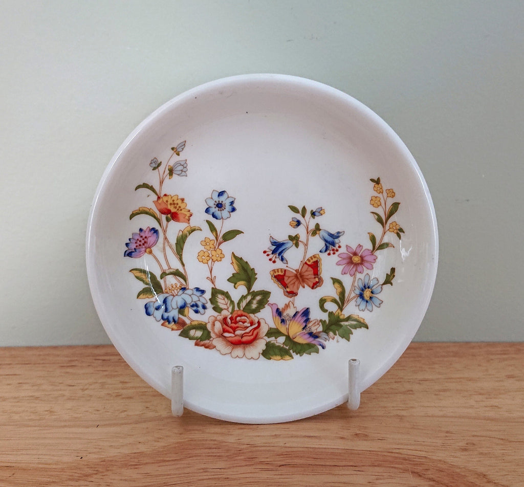 Aynsley - Cottage Garden - Coaster Fine Bone China Porcelain Made in England Cottage Garden  Pattern Collectable Vintage Plate