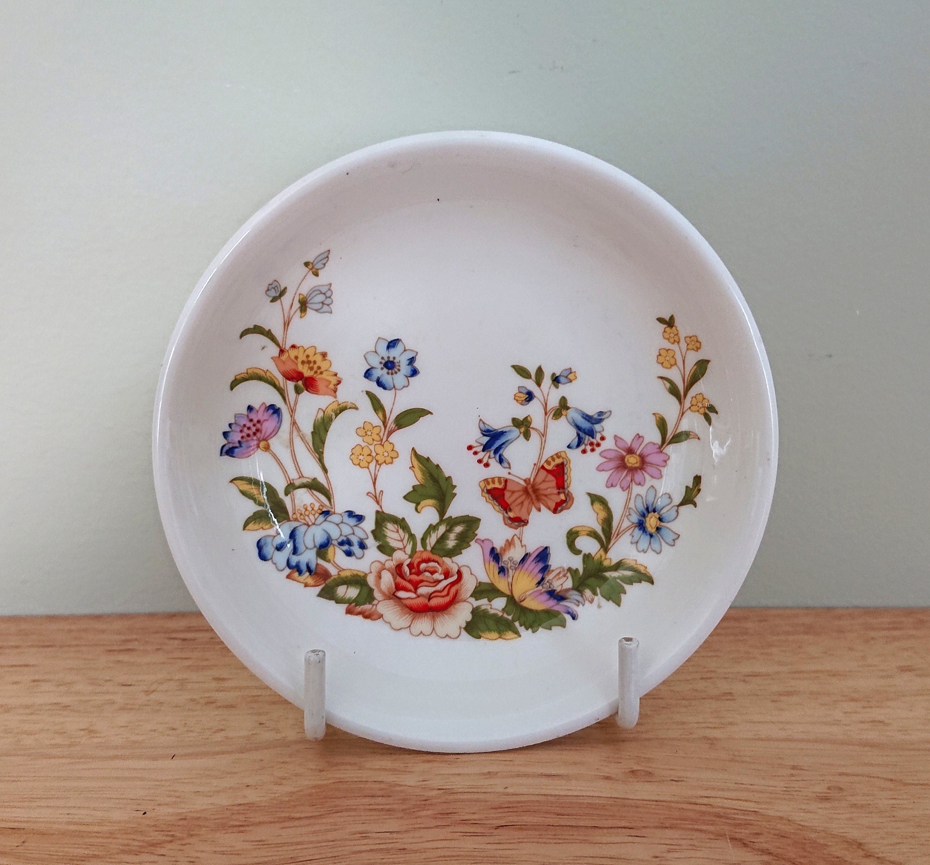 Aynsley - Cottage Garden - Coaster Fine Bone China Porcelain Made in England Cottage Garden  Pattern Collectable Vintage Plate