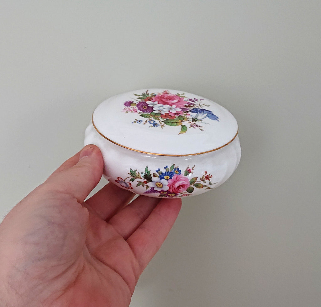 Round Box with Lid Howard Sprays Aynsley Fine Bone China Porcelain Made in England Howard Sprays Pattern Collectable Gift Vintage