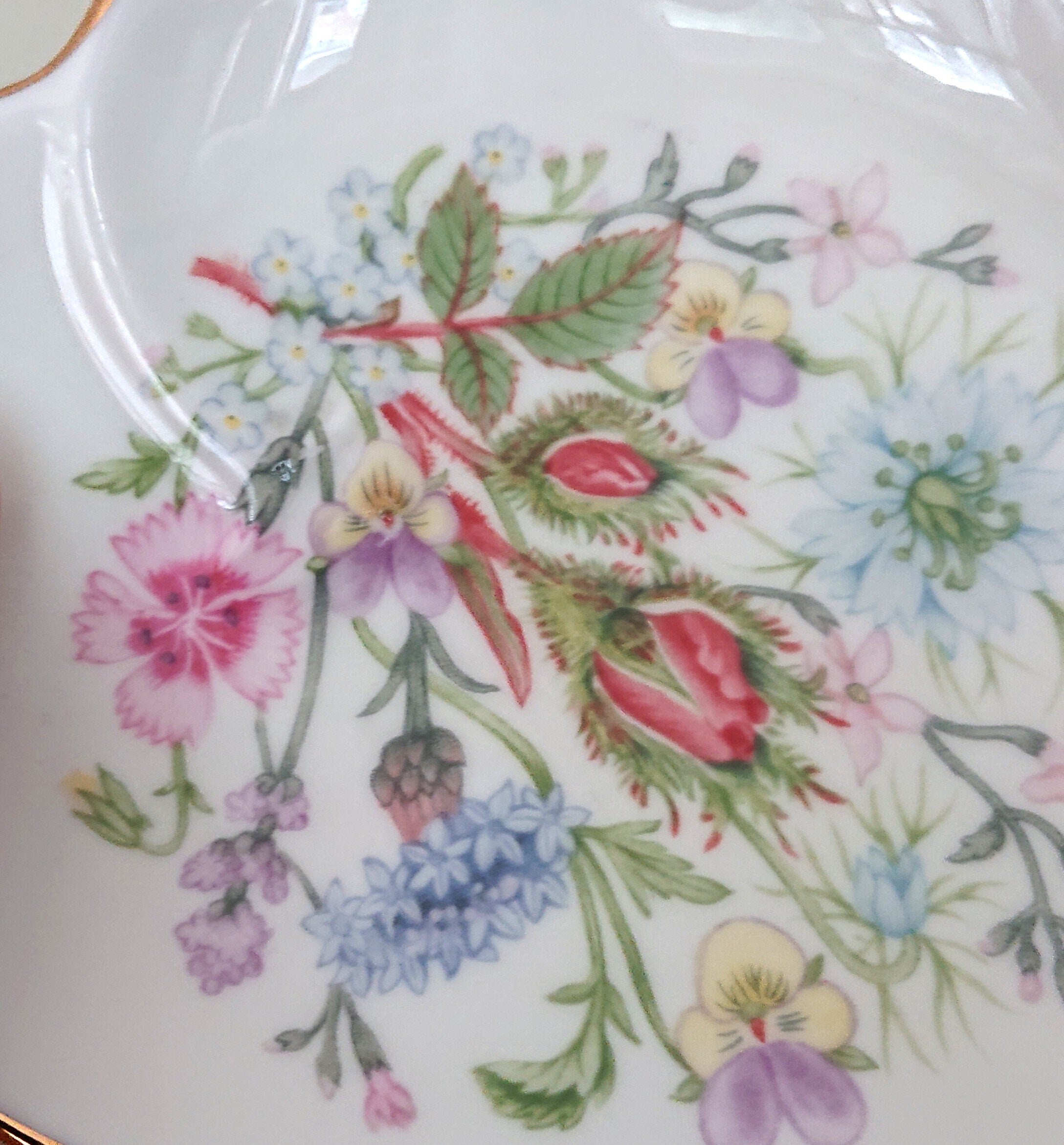 Heart Shaped Dish Wild Tudor Fine Bone China Porcelain Made in England Wild Tudor Pattern Collectable Vintage Dish